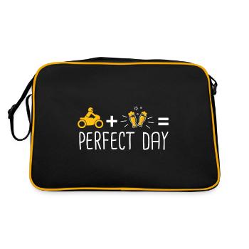 moto apéro perfect day humour moto bière apéro - Sac Retro - noir/or - Dos