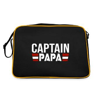 Dad captain dad gift Christmas birthday - Retro Bag - black/gold - Back