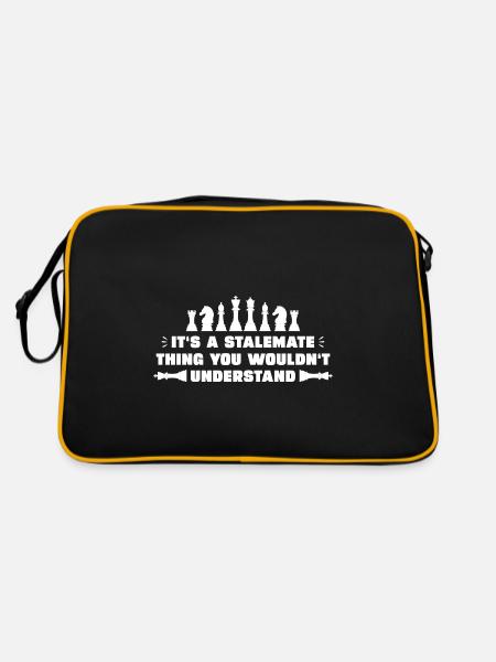 Das ist eine Patt-Situation die du nicht verstehst - Retro Tasche - Schwarz/Gold - Hinten