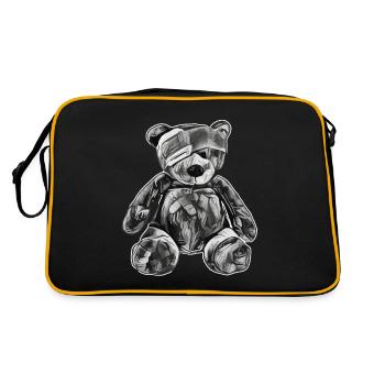 Ours en peluche jouet avec cache-oeil - Sac Retro - noir/or - Dos