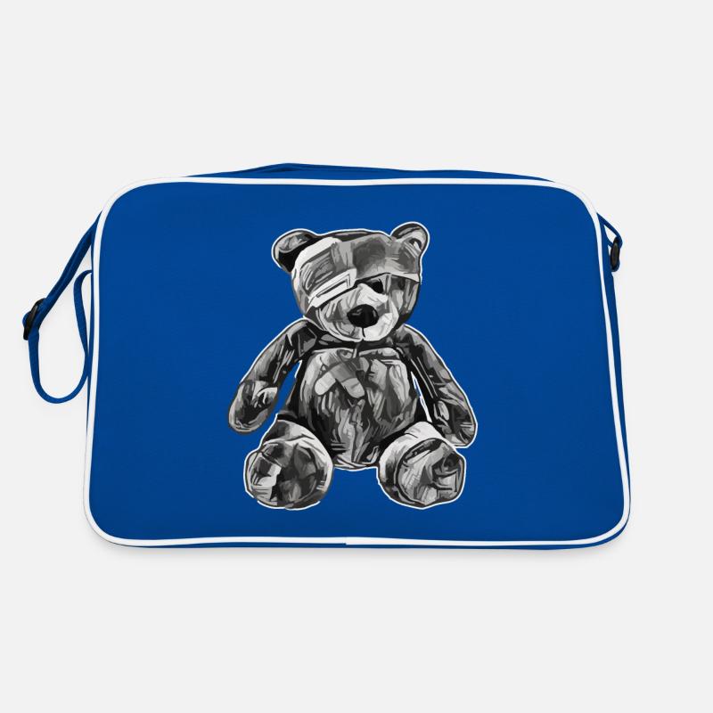 Ours en peluche jouet avec cache-oeil Sac Retro