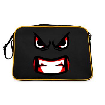 mauvaises dents le visage fendant - Sac Retro - noir/or - Dos