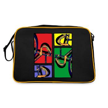 Comic Strips Road Bike Keirin - Cycling - Retro Bag - black/gold - Back