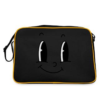 Drôle de visage Grands yeux - Sac Retro - noir/or - Dos