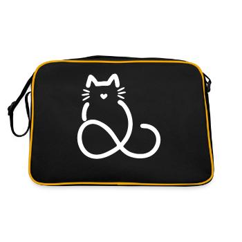 amour infini en forme de cœur chat - Sac Retro - noir/or - Dos