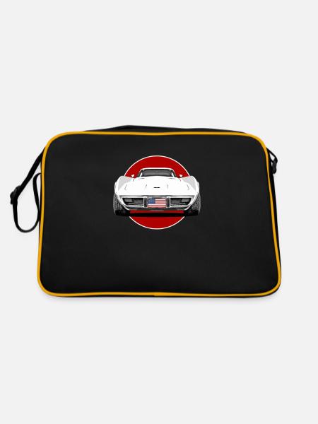 Echtes amerikanisches Muscle-Car - Retro Tasche - Schwarz/Gold - Hinten