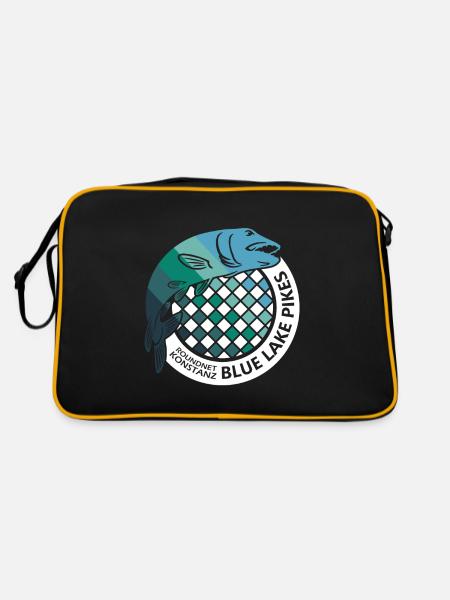 Blue Lake Pikes Konstanz - Retro Tasche - Schwarz/Gold - Hinten