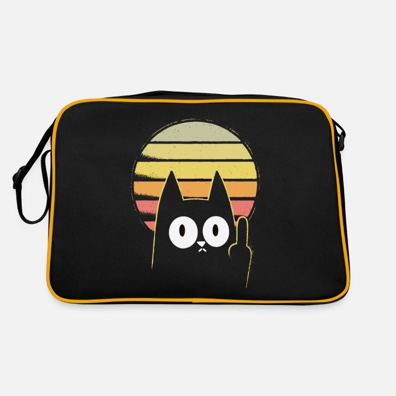Mittelfinger Katze Retro Tasche