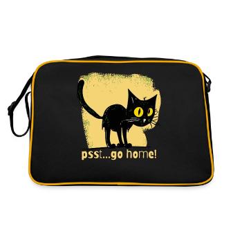 Rentre chez toi! Chat de dessin animé vintage - Sac Retro - noir/or - Dos