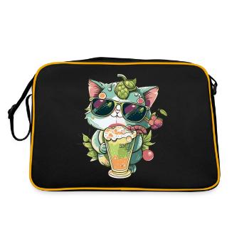 Tropical Cat: A Cat Lover's Dream - Retro Bag - black/gold - Back