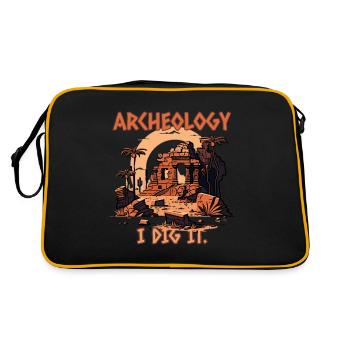 I like archeology - Retro Bag - black/gold - Back