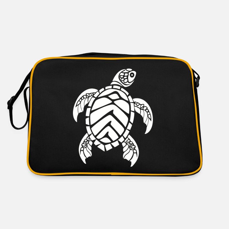Tortue marine - Sac Retro - noir/or