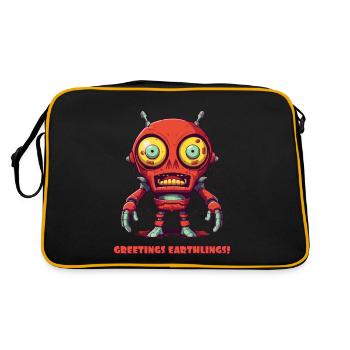 Greetings Earthlings – Alien Robots - Retro Bag - black/gold - Back