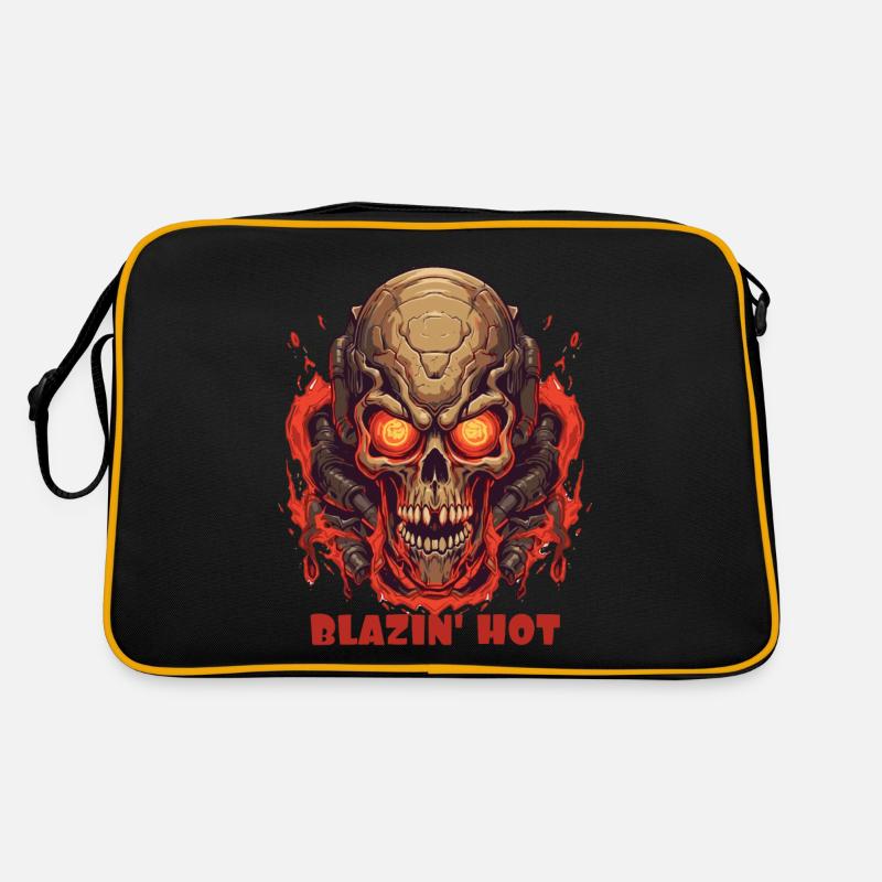 Flaming Hot Fire Skull Skull Retro Bag