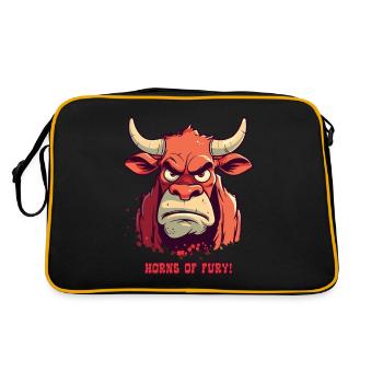 Cornes de colère: Vache taureau de ferme - Sac Retro - noir/or - Dos