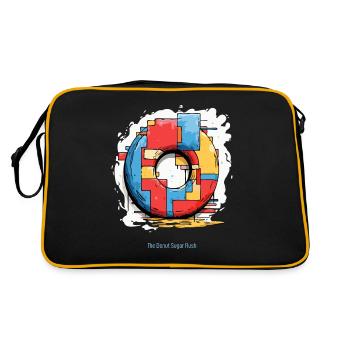 modern donut art - Retro Bag - black/gold - Back