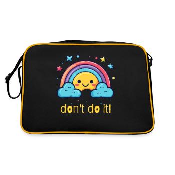 tu es nicht, glücklicher Regenbogen - Retro Tasche - Schwarz/Gold - Hinten