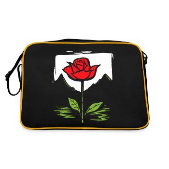 Japanese Red Sun: Rose - Retro Bag - black/gold - Back
