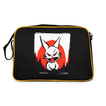 Japanese Red Sun and a Naughty Bunny - Retro Bag - black/gold - Back