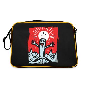 Japanese Red Sun Happy Stick Figure - Retro Bag - black/gold - Back