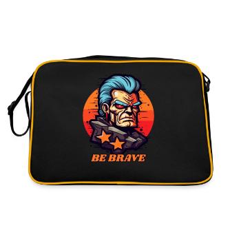 Cool Grandpa Advice: Be brave - Retro Bag - black/gold - Back