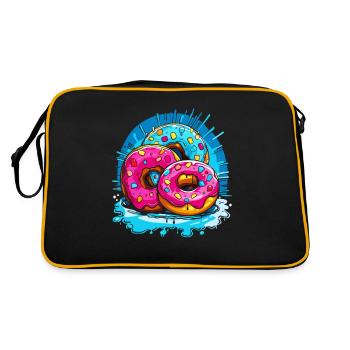 Donuts Everywhere: Delicious Sweet Donuts - Retro Bag - black/gold - Back