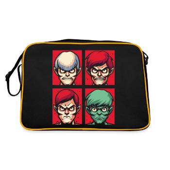 Cartoon Faces of Wrath - Retro Bag - black/gold - Back
