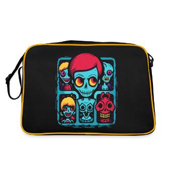 Das lustige Cartoon-Zimmer des Schreckens - Retro Tasche - Schwarz/Gold - Hinten