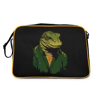 A cool jacket and a Komodo dragon lizard - Retro Bag - black/gold - Back