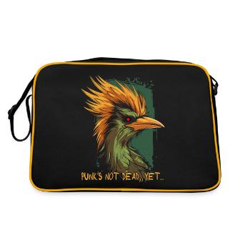cool funny and crazy bird punk - Retro Bag - black/gold - Back