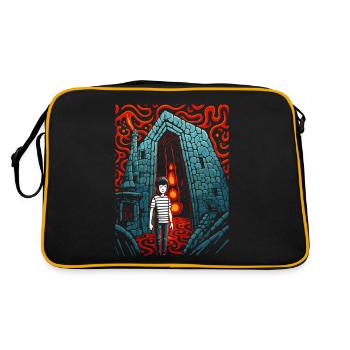 Das Kind verloren im dunklen Kerker - Retro Tasche - Schwarz/Gold - Hinten
