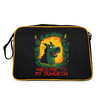 Funny Dragon Pig: Welcome to the Dungeon - Retro Bag - black/gold - Back