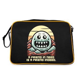 A friend in need is a true friend - Retro Bag - black/gold - Back