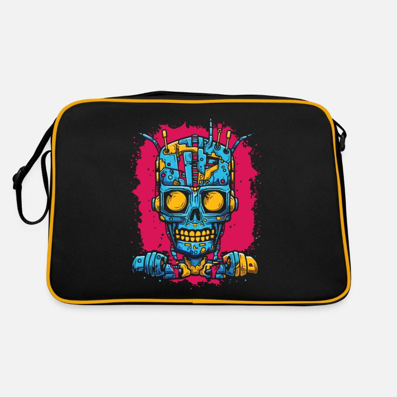Roboter Cyborg Zombie Retro Tasche