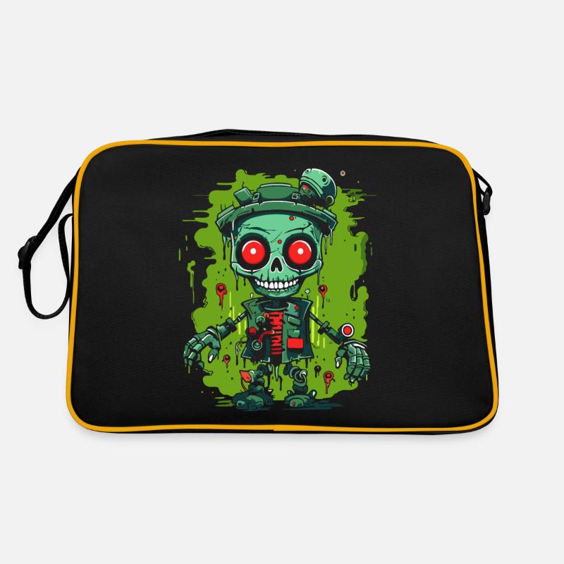 Schleim und Roboter Retro Tasche