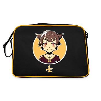 Mignon Anime Fox Girl - Sac Retro - noir/or - Dos