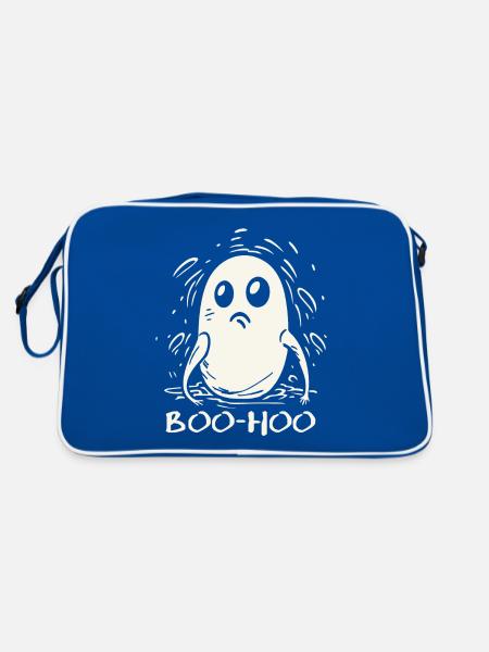 The Disappointed, Sad-Funny Little Ghost - Retro Bag - blue/white - Back