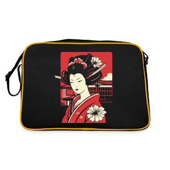Anime Manga Japon : Geisha Tradition - Sac Retro - noir/or - Dos
