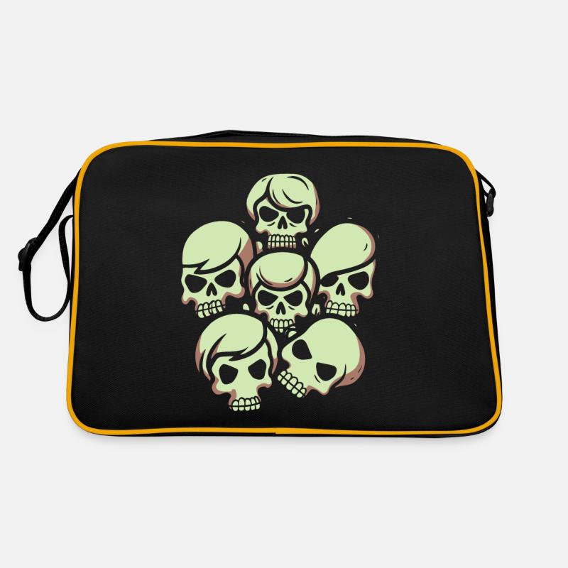 Crâne de dessin animé délirant Sac Retro