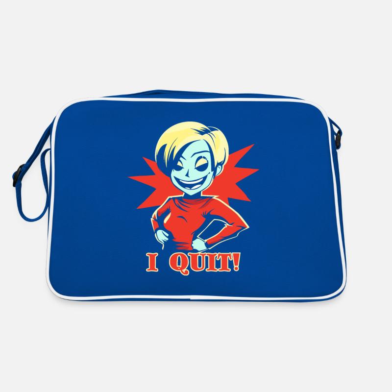 Ich kündige, Mädchen mit einer Attitüde Retro Tasche