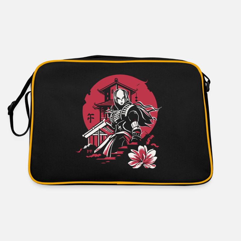 Japanischer Samurai-Held Retro Tasche