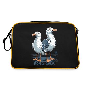 Don't talk, seagulls - Retro Bag - black/gold - Back