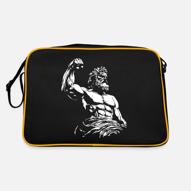 Combattez pour la liberté et les dieux grecs - Sac Retro - noir/or