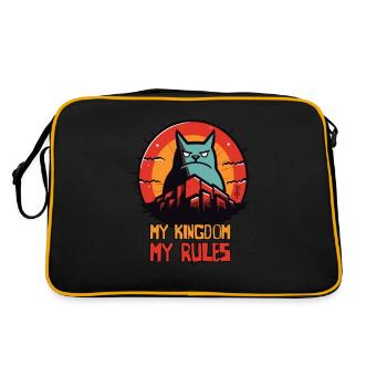 Ruler of Comic Art, Oversized, City, Cat - Retro Bag - black/gold - Back