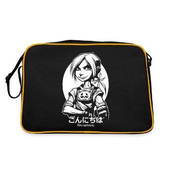 Héroïque Épéiste Anime Fille Bonjour - Sac Retro - noir/or - Dos