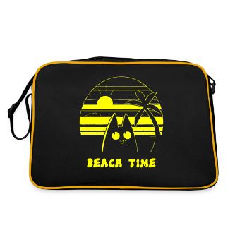 Palmiers Plage Temps Chat - Sac Retro - noir/or - Dos