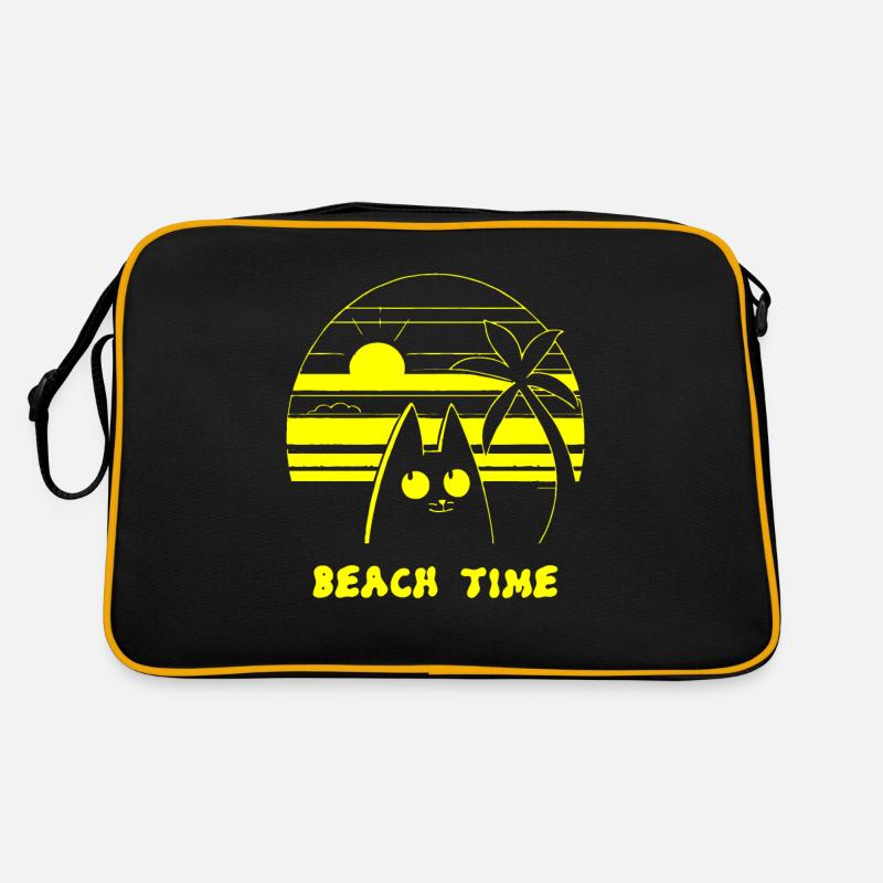 Palmiers Plage Temps Chat Sac Retro
