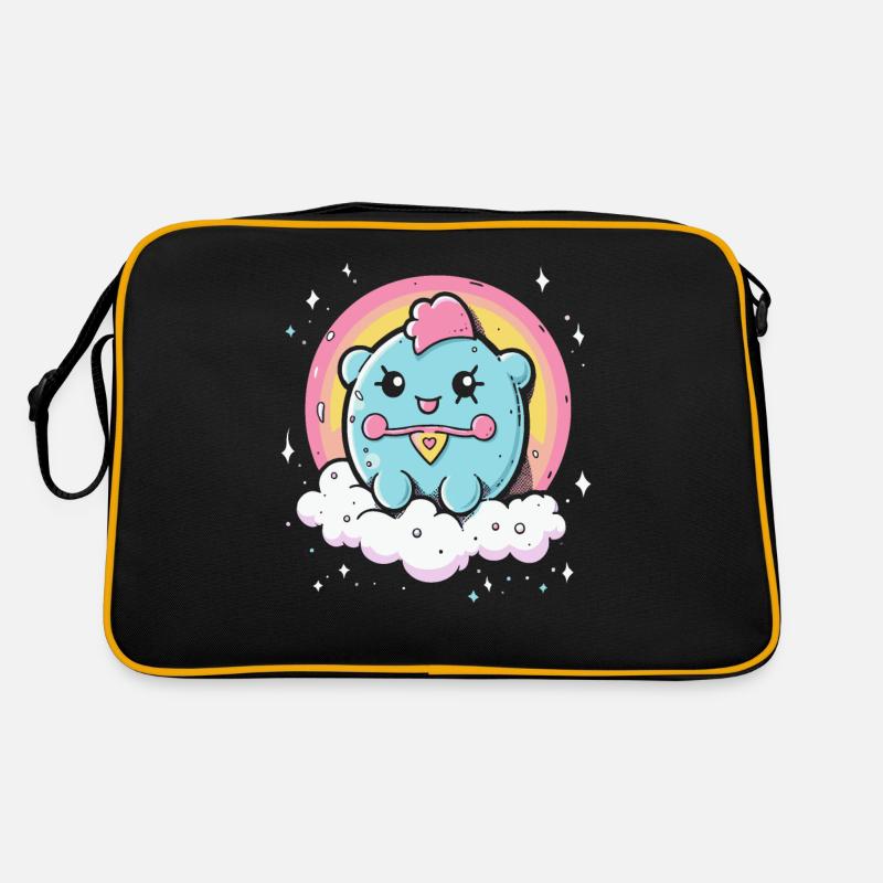 Niedliches Ding mit Regenbogen Retro Tasche