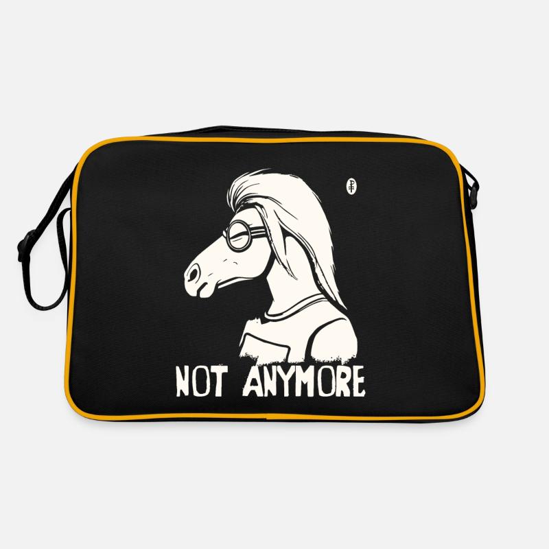 Ein Pferd mit Brille sagt: "Nicht mehr" Retro Tasche