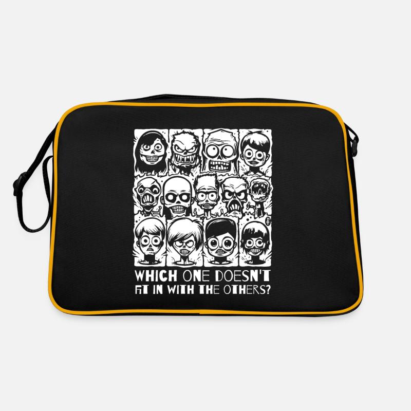 Welcher Freak passt nicht in dieses Bild? Ein Quiz Retro Tasche